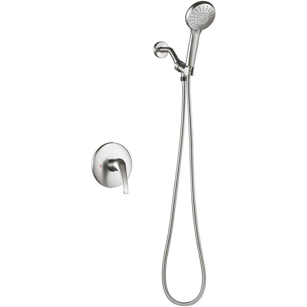 Single Handle 3 -Spray Shower Faucet 1.8 GPM with Pressure Balance in Brush