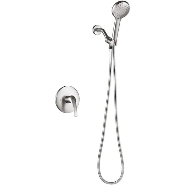 AKLFGN Single Handle 3 -Spray Shower Faucet 1.8 GPM with Pressure Balance in Brushed Nickel