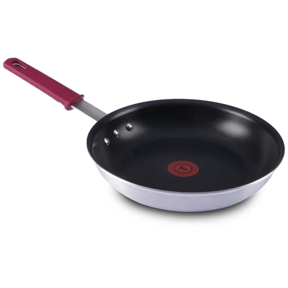 10 in. Aluminum Brushed Nonstick Frying Pan with Triple-riveted Stainless S