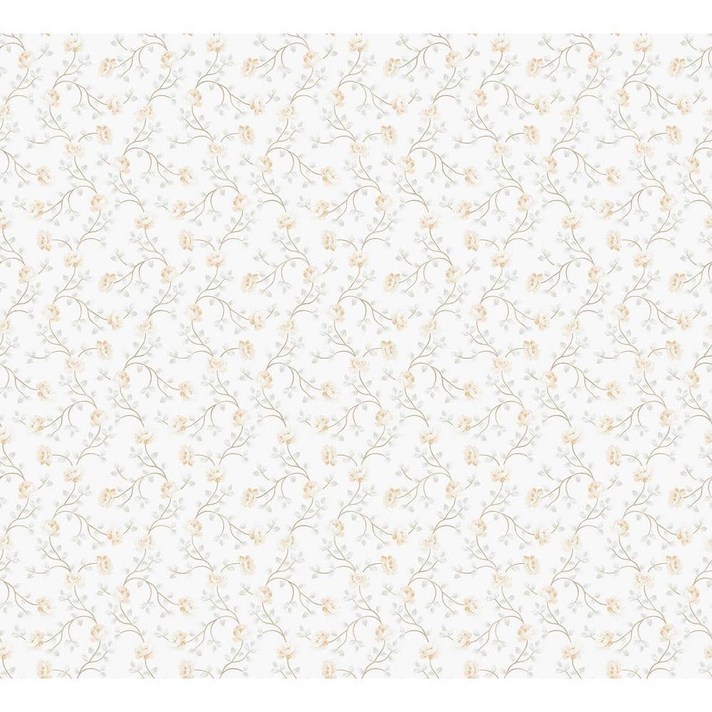 Spring Blossom Collection Petite Floral Vine Yellow/White Matte Finish Non-