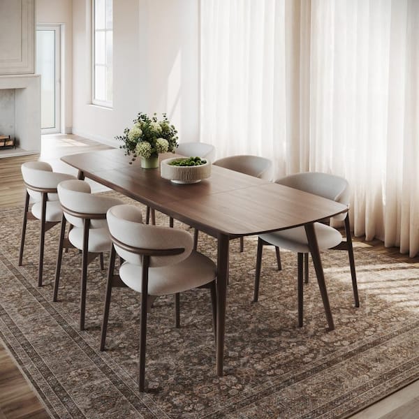 Serelith Traditional Floral Washable Area Brown 5 ft. x 7 ft. Indoor Area Rug