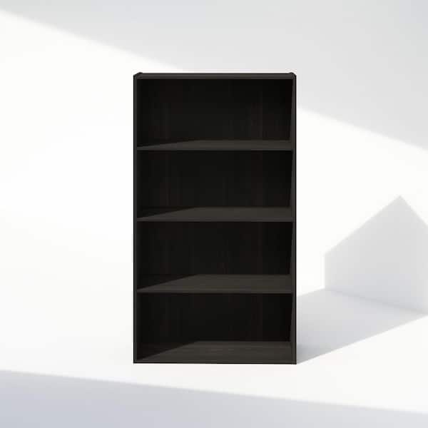 Furinno Simple 41.7 in. Tall Espresso Wood 4-Shelf Bookcase