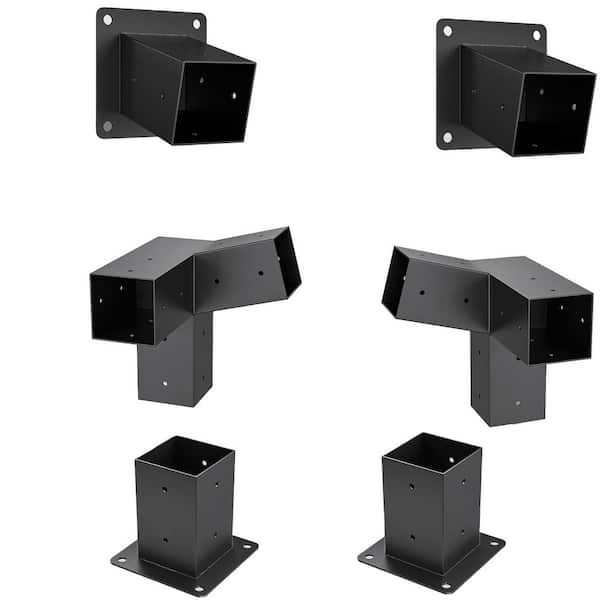 4x4 Wood Post Pergola Bracket Kit with 15° Slanted Roof Design, Durable and Stable for DIY Gazebo Installation