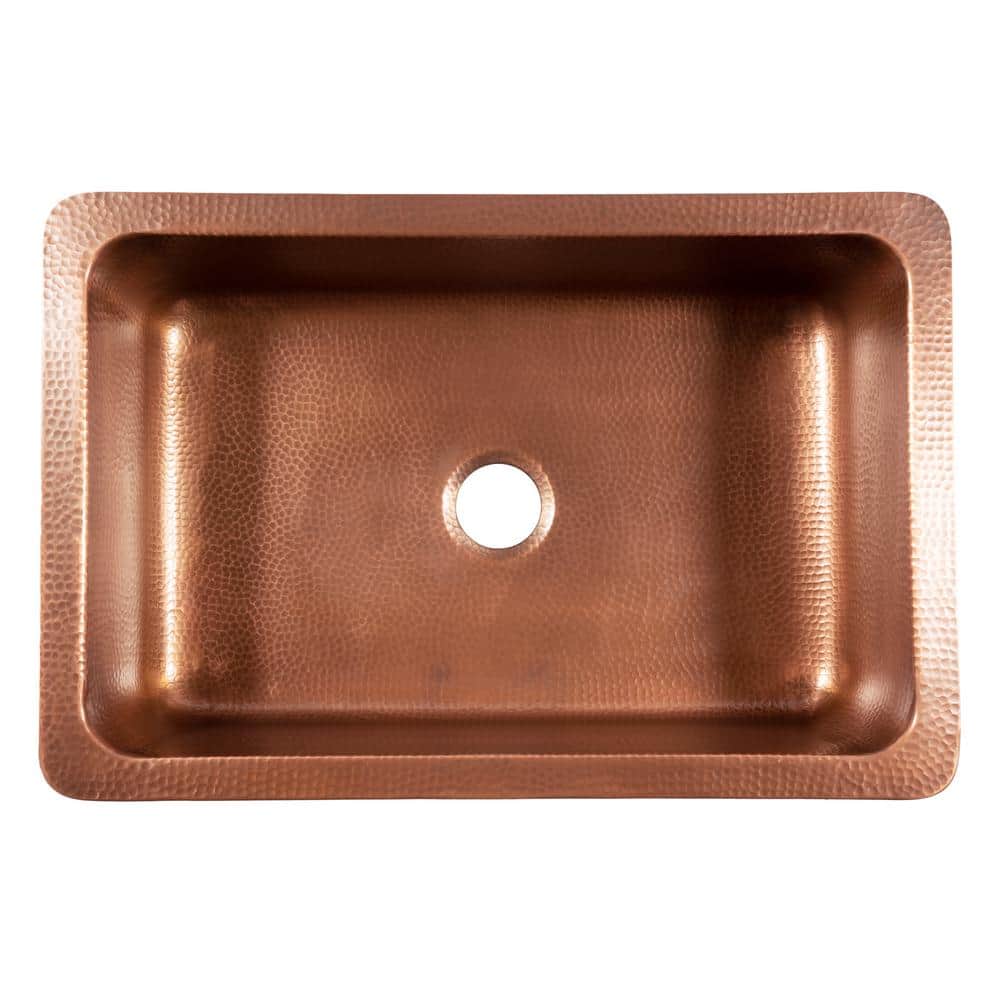 Adams 33" Antique Copper Farmhouse Apron Front Sink