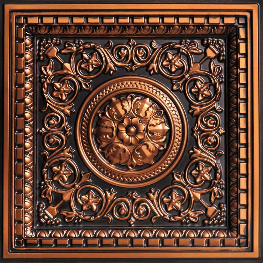 Rhine Valley Antique Copper 2 ft. x 2 ft. PVC Glue-up or Lay-in Faux Tin Ceiling Tile (40 sq. ft. /Case) price history on PriceWatchPro
