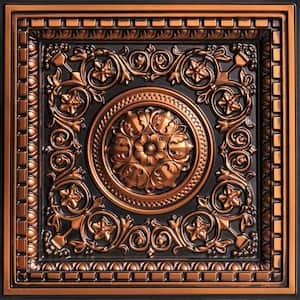 Rhine Valley Antique Copper 2 ft. x 2 ft. PVC Glue-up or Lay-in Faux Tin Ceiling Tile (200 sq. ft./case)