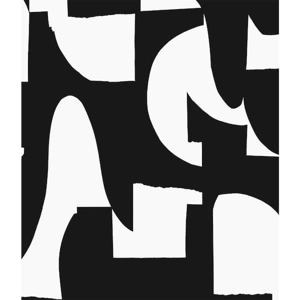 Ebony Organic Geometric Vinyl Peel and Stick Wallpaper Roll (31.35 sq. ft.)