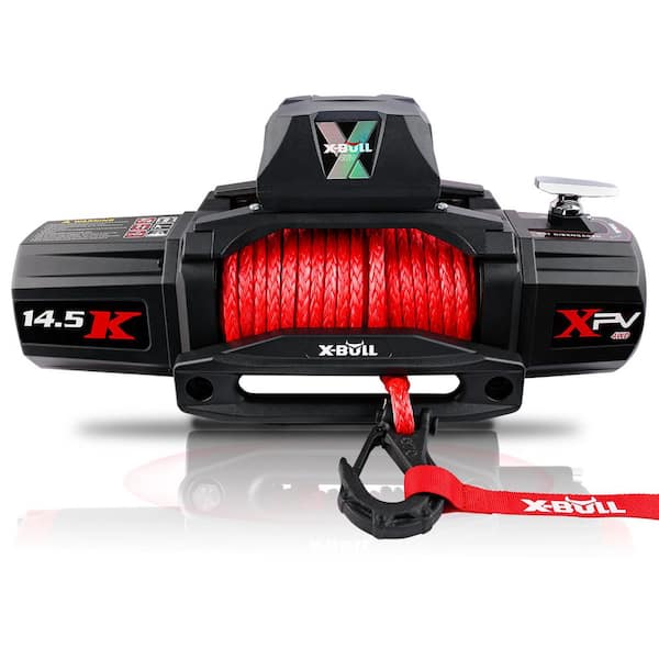 12-Volt 14,500 lb. Black Aluminium Electric Winch with Waterproof Steel Cable, Wireless Remote Control and Wired Control