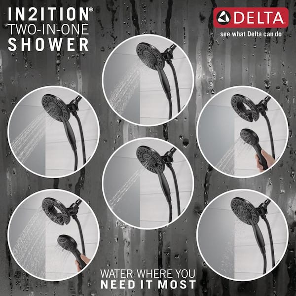 Delta Arvo In2ition 2-in-1 Rough Included Single-Handle 4-Spray Tub and  Shower Faucet 1.75 GPM in Matte Black Valve Included 144840-BL-I - The Home  Depot