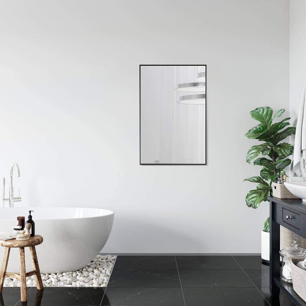 Elegant Rectangular Silver and Gold Aluminum Bathroom Vanity Mirror