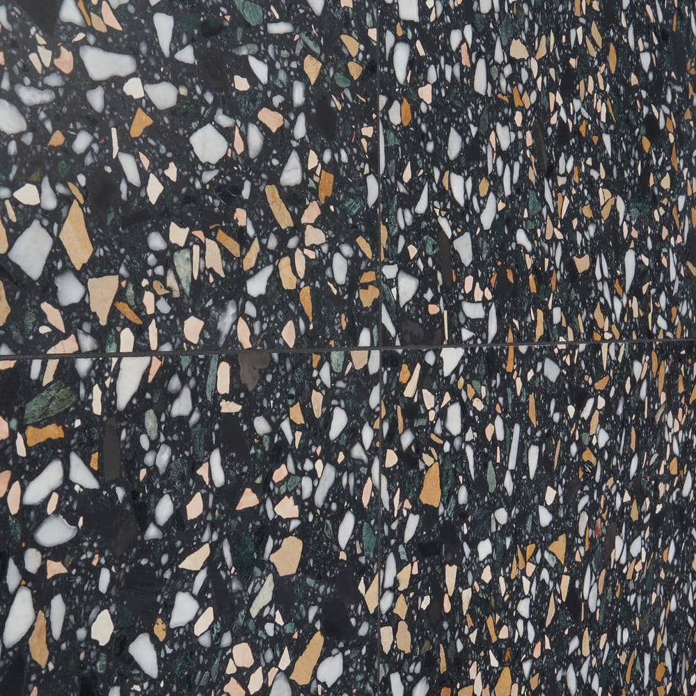 Cava Notte 24x24 Black and White Marble Tile