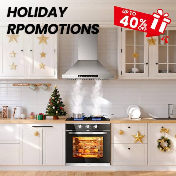 30 in. 900 CFM Convertible Wall Mount Range Hood in Stainless Steel with Intelligent Gesture Sensing and LED Light