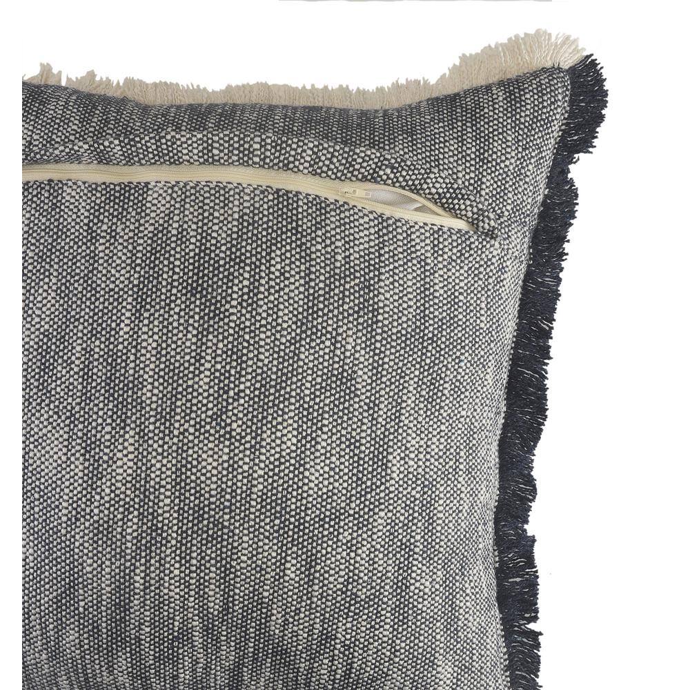 Insignia Blue Cotton Fringed Square Throw Pillows, Set of 2