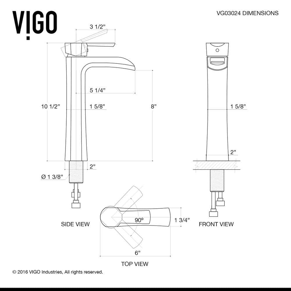 Niko 10.5'' Chrome Modern Single-Hole Vessel Bathroom Faucet