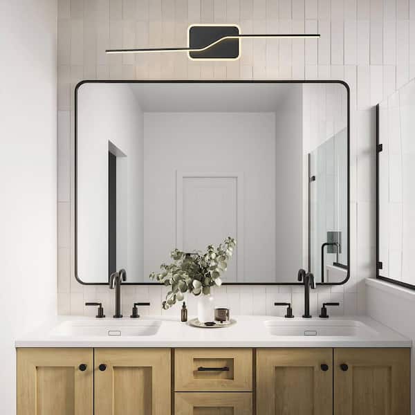 39.17 in. 1 light Black Modern LED Dimmable Vanity Light Over Mirror for Bathroom Lighting