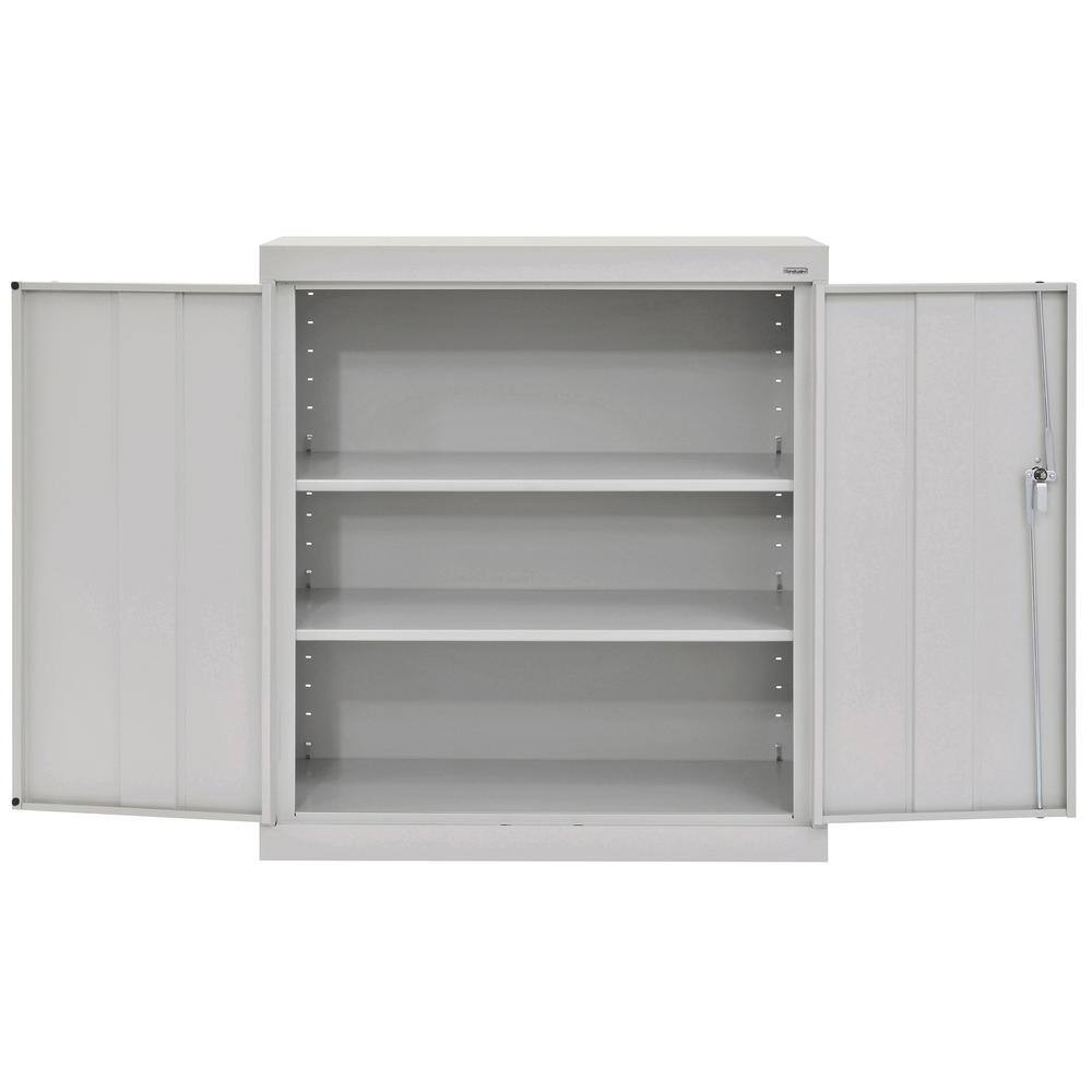 Dove Gray Powder Coated Lockable Steel Base Cabinet