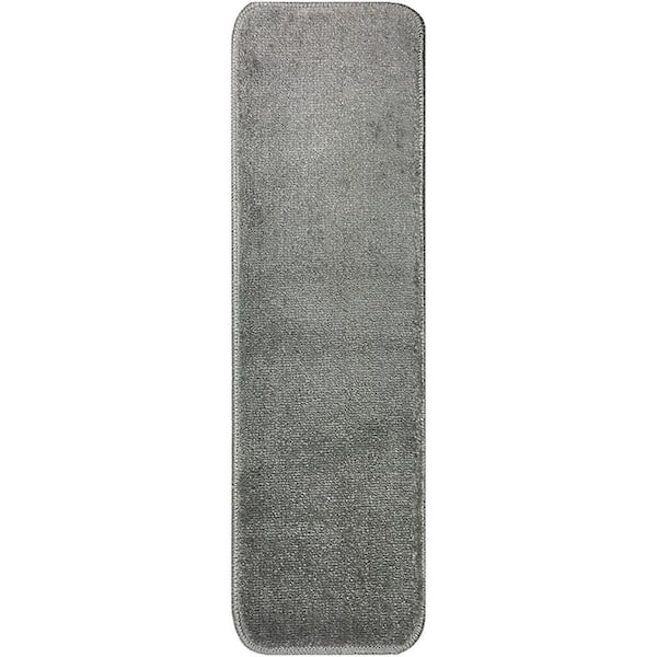Comfortable Collection Gray 7 inch x 24 inch Indoor Carpet Stair Treads Slip Resistant Backing (Set of 3)