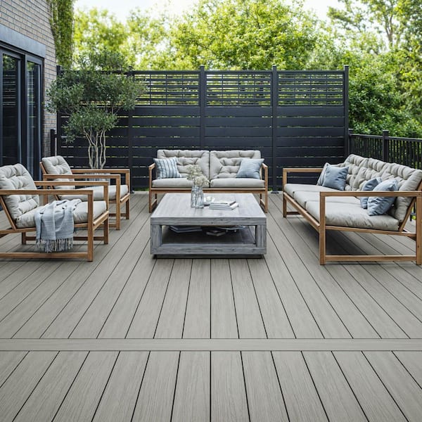 Summit 1 in. x 6 in. x 16 ft. Glacier Gray Square Edge Composite Deck Board