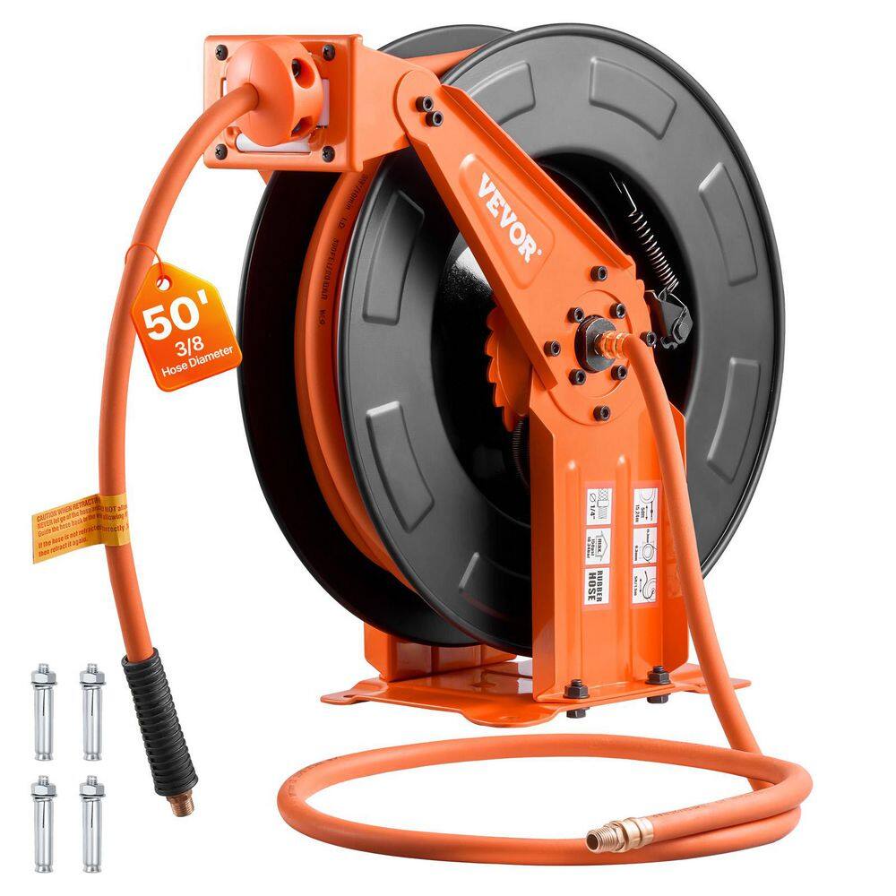 Retractable Air Hose Reel, 3/8 in. x 50 ft. Rubber Air Hose Max 300PSI, Auto Rewind Air-Compressor Hoses Reel price history on PriceWatchPro