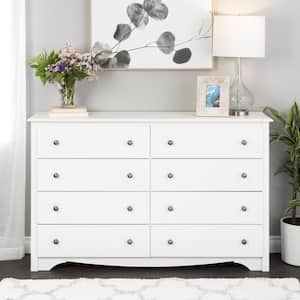 Monterey 8-Drawer White Dresser 36.25 in. H x 59 in. W x 15.75 in. D