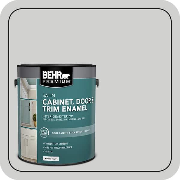 1 gal. #N520-1 White Metal Satin Enamel Interior/Exterior Cabinet, Door & Trim Paint