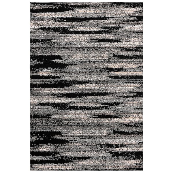 Black/Earth Jasper 6 ft. x 9 ft. Tone Abstract Area Rug