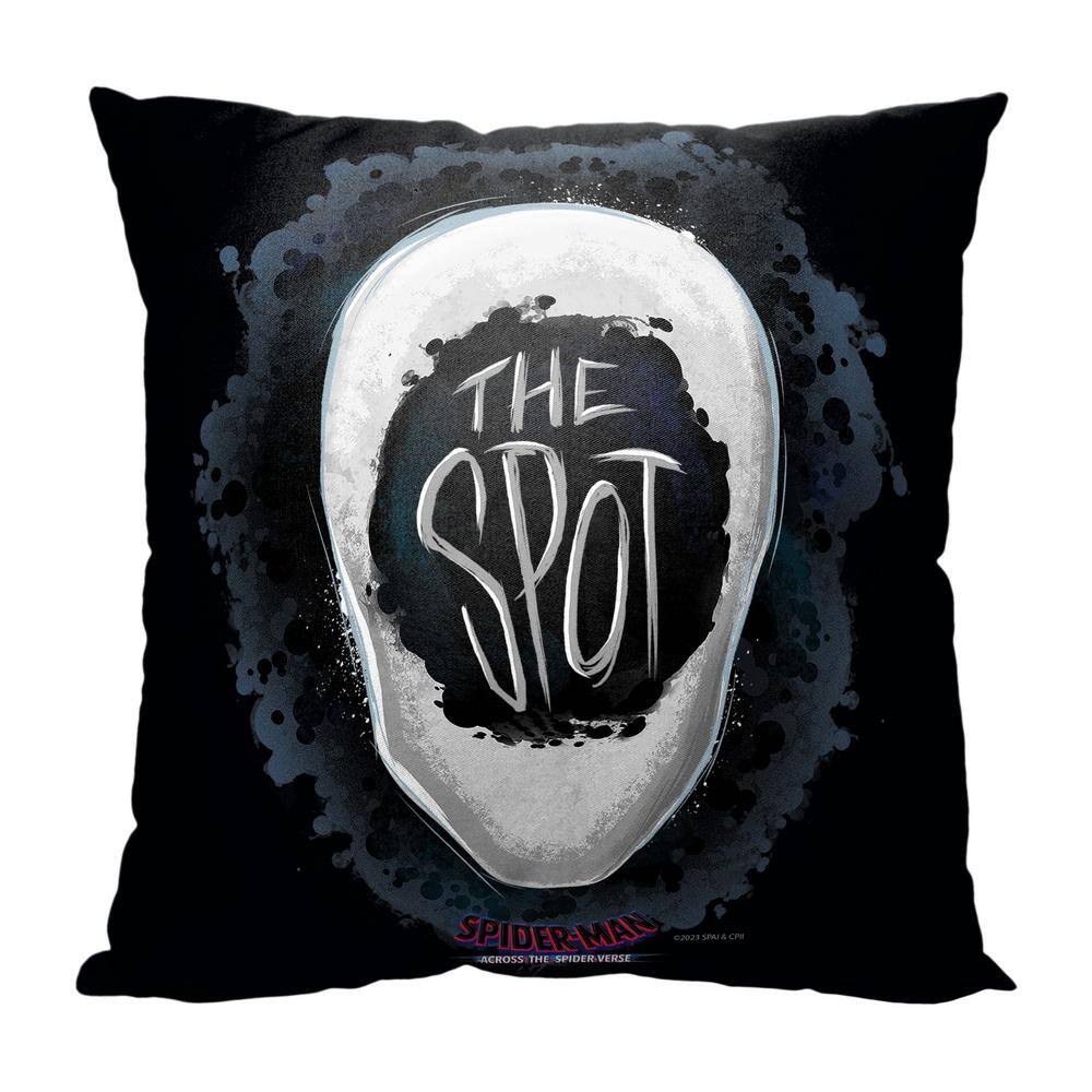 Marvel Spider-Man Across The Spiderverse Black and White Polyester Throw Pillow 18x18 Inches