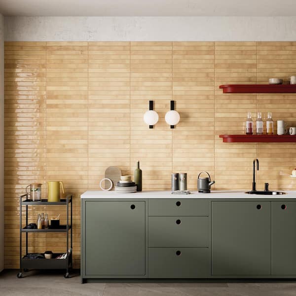 Chroma Rectangle 2 in. x 18 in. Beige Porcelain Tile (7.42 sq. ft./Case)