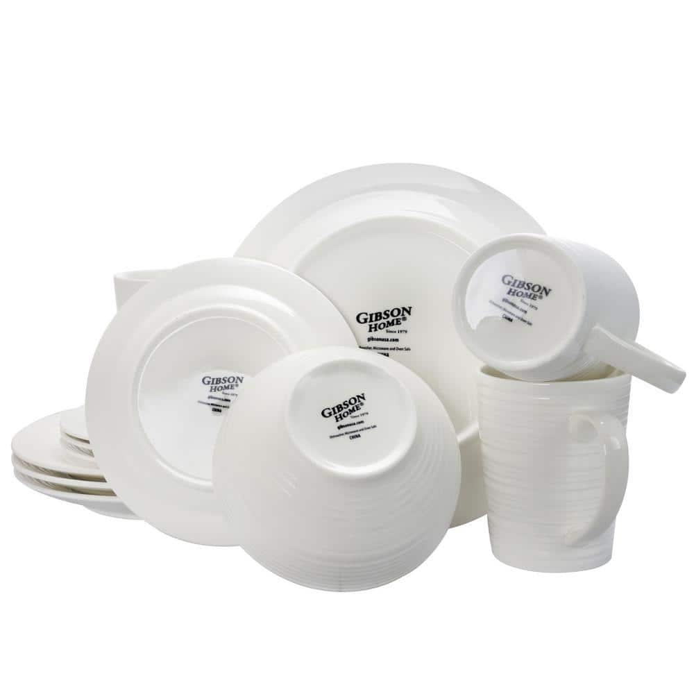 Amelia Court White Porcelain 16-Piece Dinnerware Set