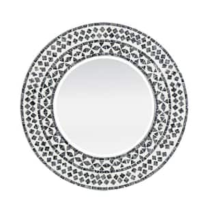 24 in. W x 24 in. H Wood Silver Vanity Mirror