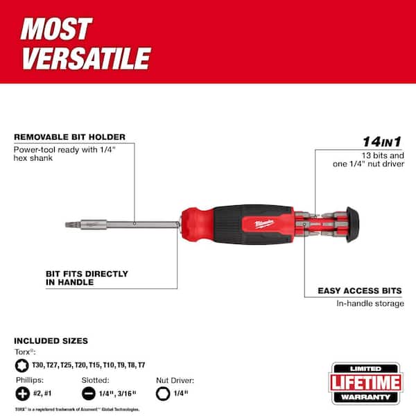 14-in-1 Torx Multi-Bit Screwdriver with 14-in-1 Hex Multi-Bit Screwdriver and Precision Screwdriver Set (12-Piece)