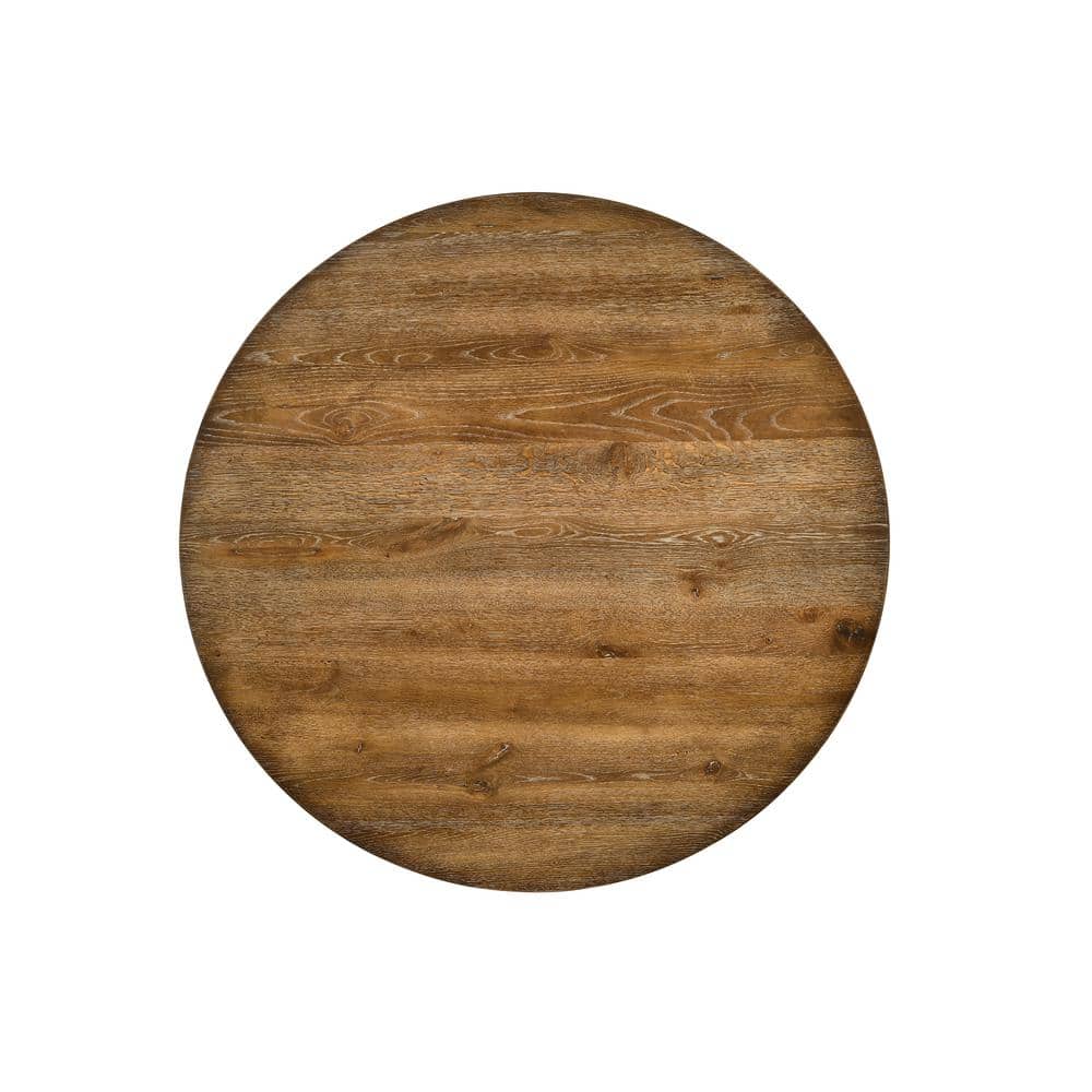 Transitional 48" Reclaimed Weathered Oak Round Dining Table