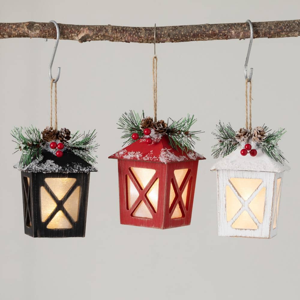 SULLIVANS 5.5 in. Lighted Lantern Ornament - Set of 3