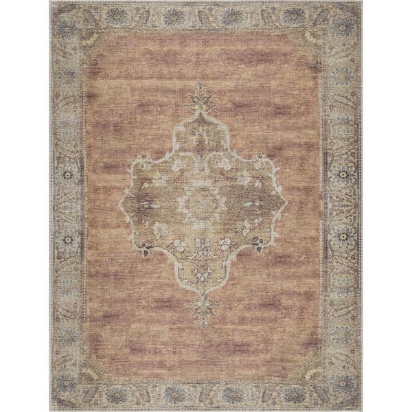 HAUTELOOM Powhatan 8 ft. X 10 ft. Camel, Dark Brown, Light Sage Area Rug
