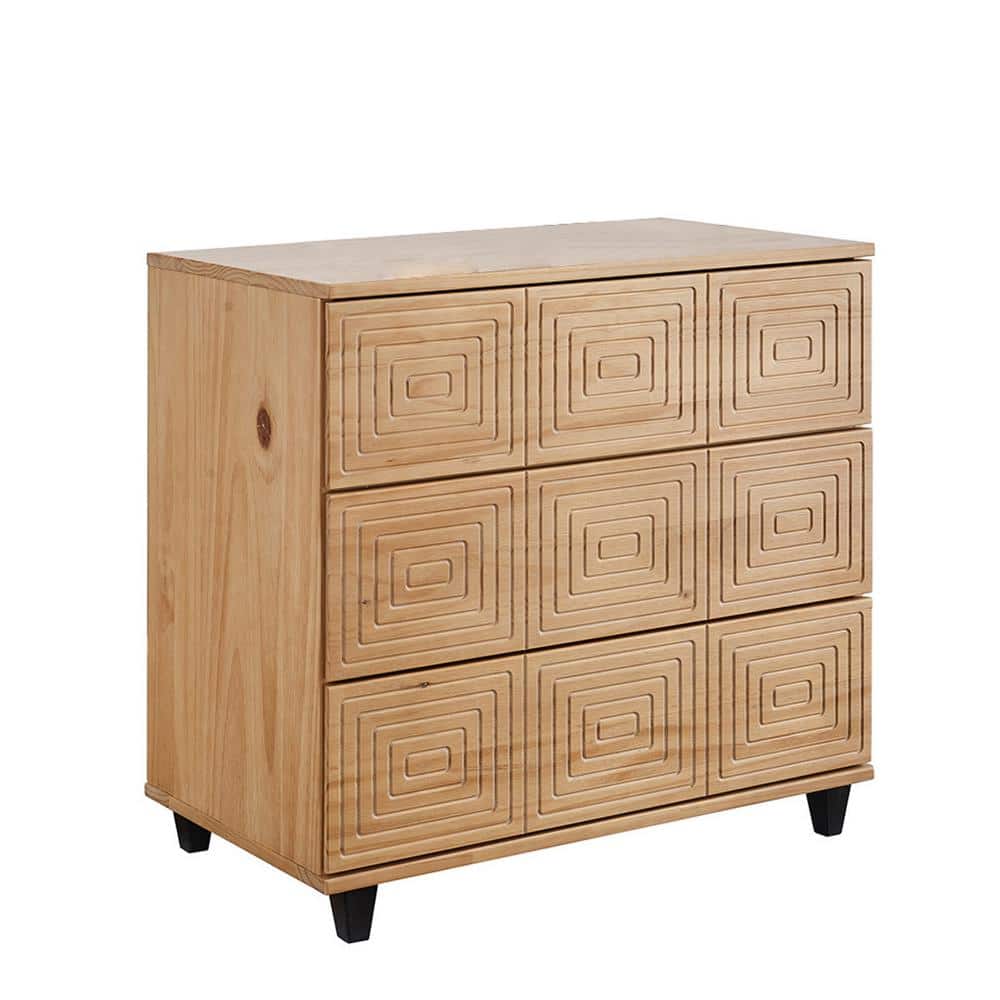 Natural & Grey 3-Drawer Dresser 38H x 19D x 43W - SuitePieces