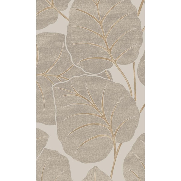 Walls Republic Beige Luxor Leaf Tropical Printed Non-Woven Paper Non Pasted Textured Wallpaper 57 sq. ft.