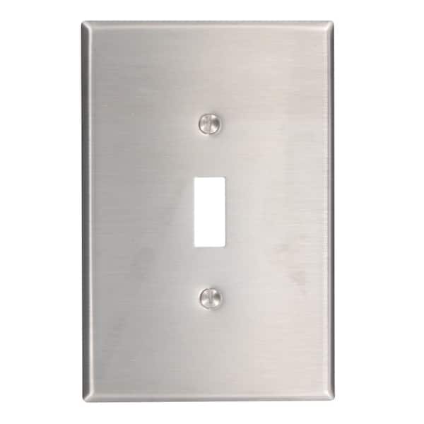 Leviton 1-Gang 1-Toggle Oversized Stainless Steel Wall Plate, Stainless Steel