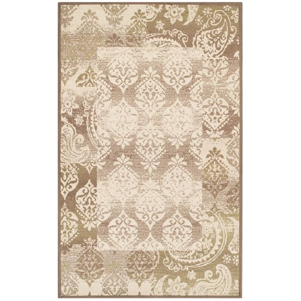 SUPERIOR Mystique Brown 8 ft. x 10 ft. Modern Damask Area Rug