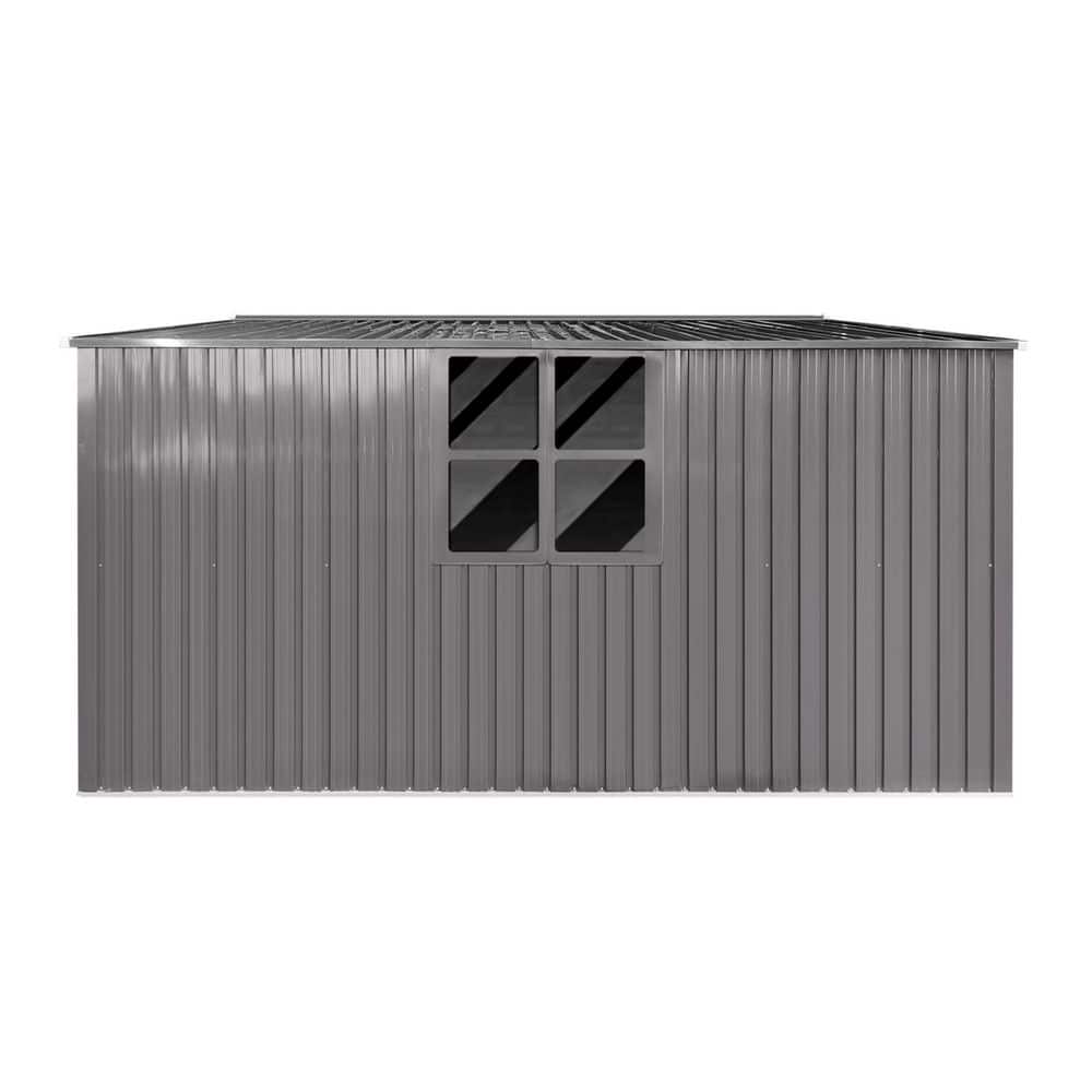 14 ft. W x 12 ft. D Metal Apex Roof Outdoor Storage Sheds with Vents and Side Firewood Storage (168 sq. ft. ) price history on PriceWatchPro