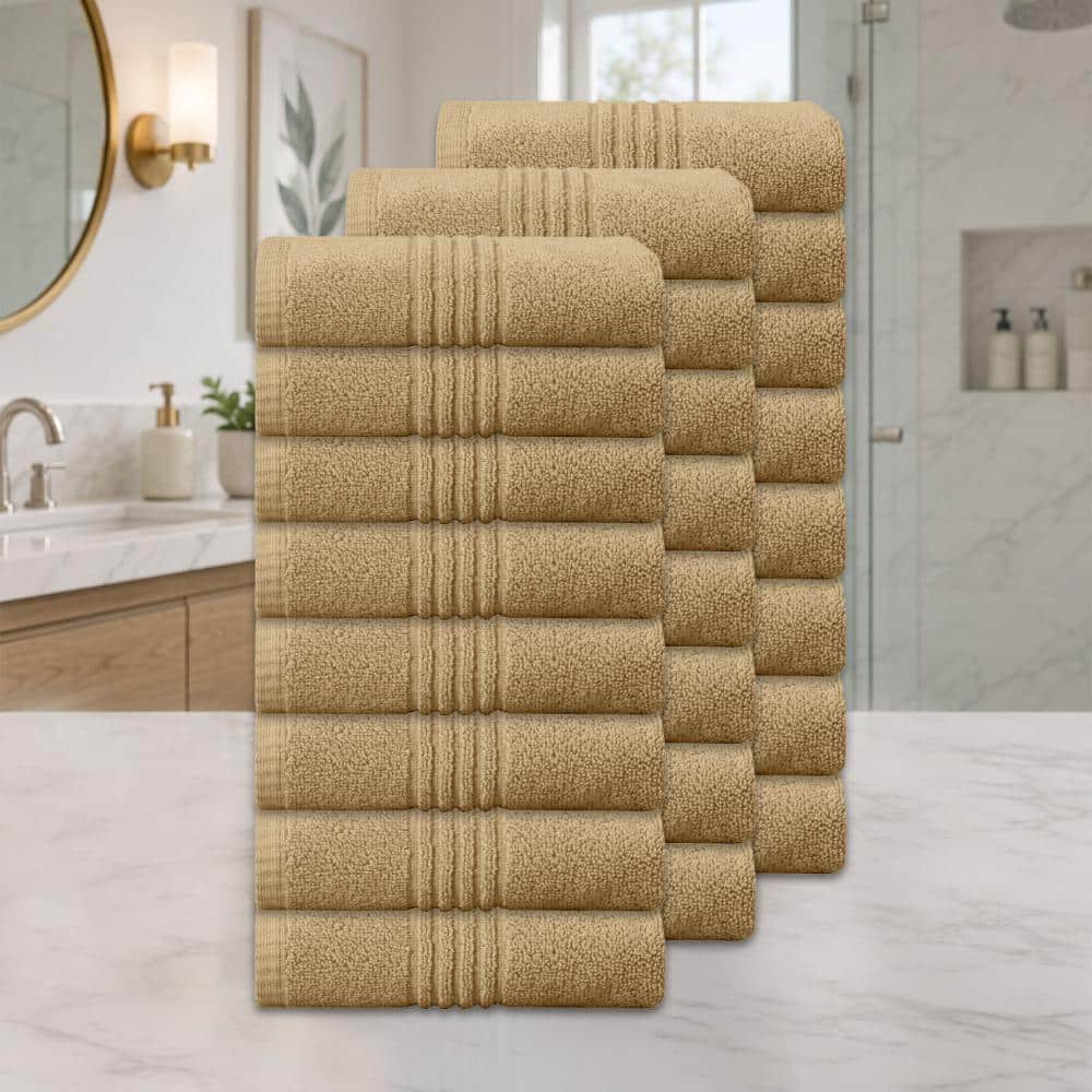 "Home Weavers Hazel 500GSM 100% Cotton Zero Twist Super Absorbent Bath Towel Set, 16""x24"" (24)(24 Hand Towels), Linen" price history on PriceWatchPro