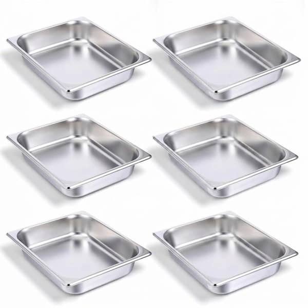 Half Size 2.5 in Deep Stainless Steel Steam Table Pan, 6 Pack, 1/2 Size Chafing Dishes for Buffets Today