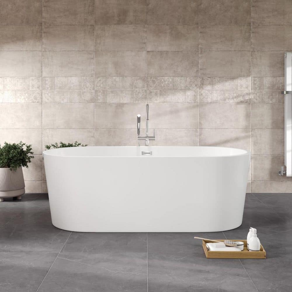 Eviva Aura 67 in. x 29.5 in. Acrylic Soaking Freestanding Bathtub