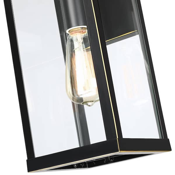 TRUE FINE Jefferson 2-Light 25.7 in. Black Large Outdoor Wall Lantern  Sconce Light TD40021OT - The Home Depot