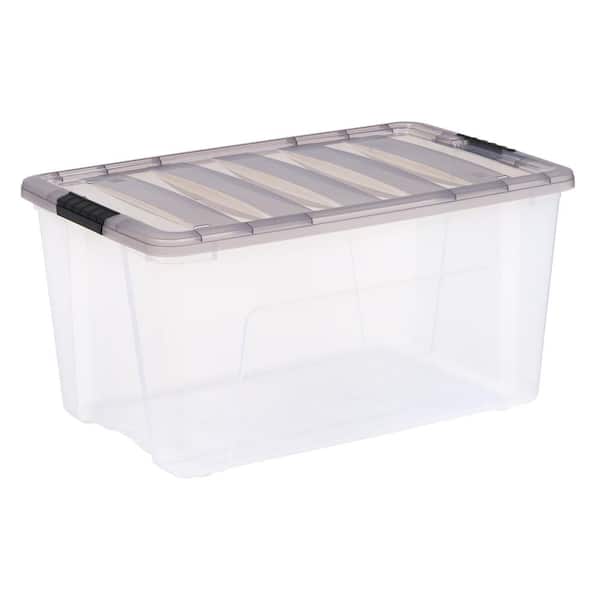 72 Qt./18 Gal. Plastic Storage Box with Latching Lid, Clear