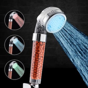 1-Spray Patterns 2.7 in. Wall Mount LED Handheld Shower Head 1.8 GPM in Chrome
