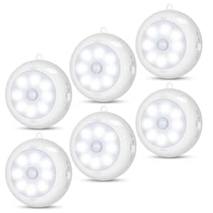 3.3 in. Night Light Dimmable White Motion Sensor Light Indoor Standard LED Flush Mount for Wall, Step, Stair (6-Pack)