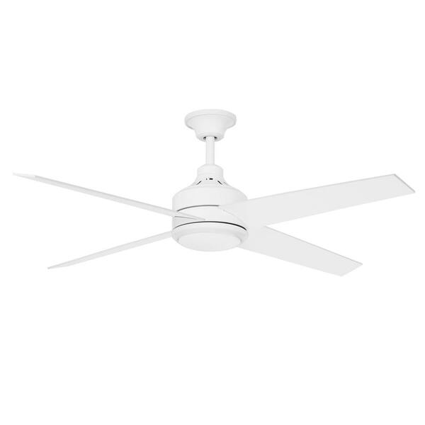 Integrated LED Indoor White Ceiling Fan Home Decorators Collection Mercer 56 in 