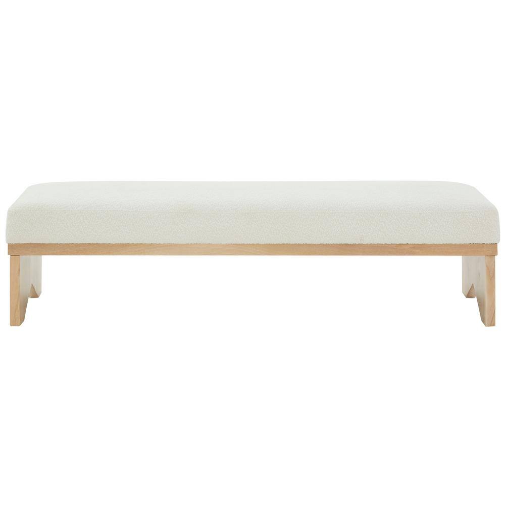 Sharyn Ivory/Natural Entryway Bench 62.4 in.