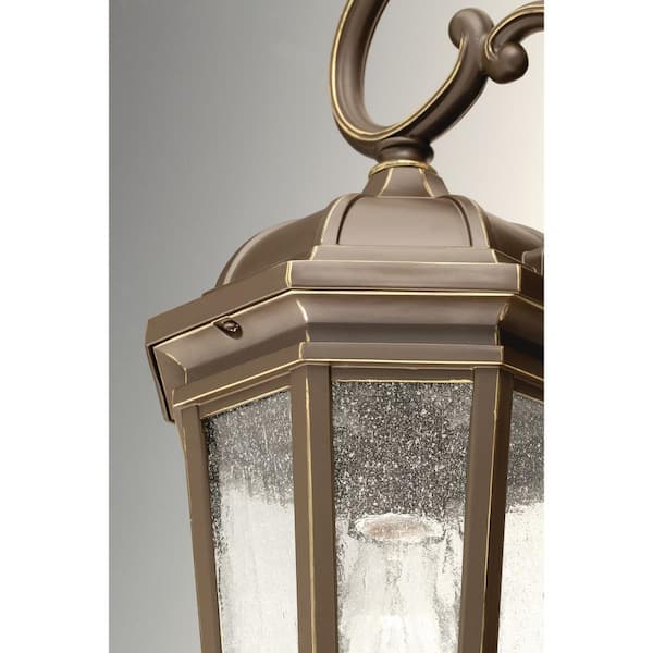 Progress Lighting Verdae Collection 1-Light Antique Bronze Clear Seeded  Glass New Traditional Outdoor Medium Wall Lantern Light P560015-020 - The  Home Depot