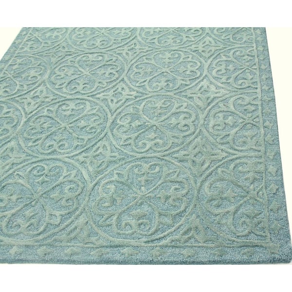 Verona Teal 9 ft. x 12 ft. (8'6" x 11'6") Floral Transitional Area Rug